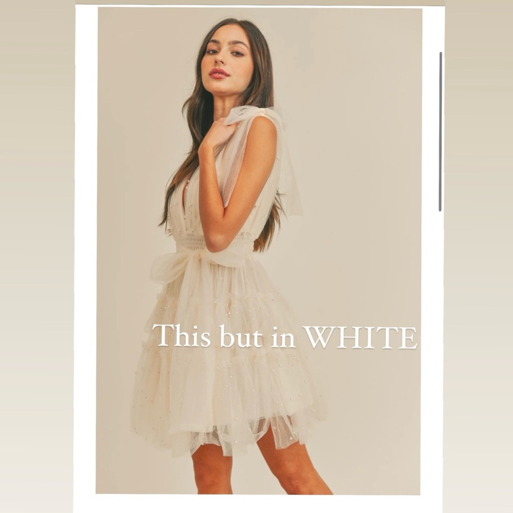 Pearl Tulle Mini Dress Engagement Dress Bridal